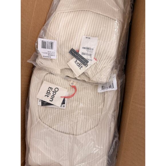 Open Edit Rib Scoop Neck Sweater In Ivory Bone sz Large $59.00 - Picture 2 of 2